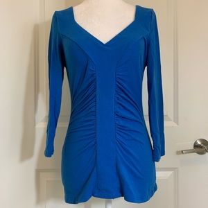 Boston Proper | size XS | blue | long sleeves top with V neckline